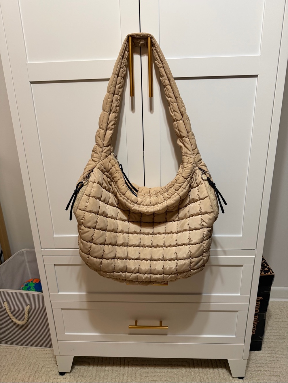 Free People Movement Quilted Shoulder Bag in Beige